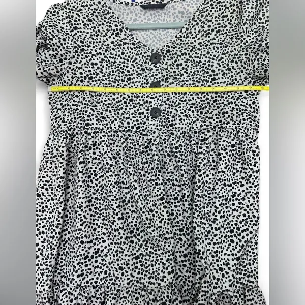 SHEIN Medium Dalmatian Print Babydoll Dress – Black & White Flowy Dress - Image 3