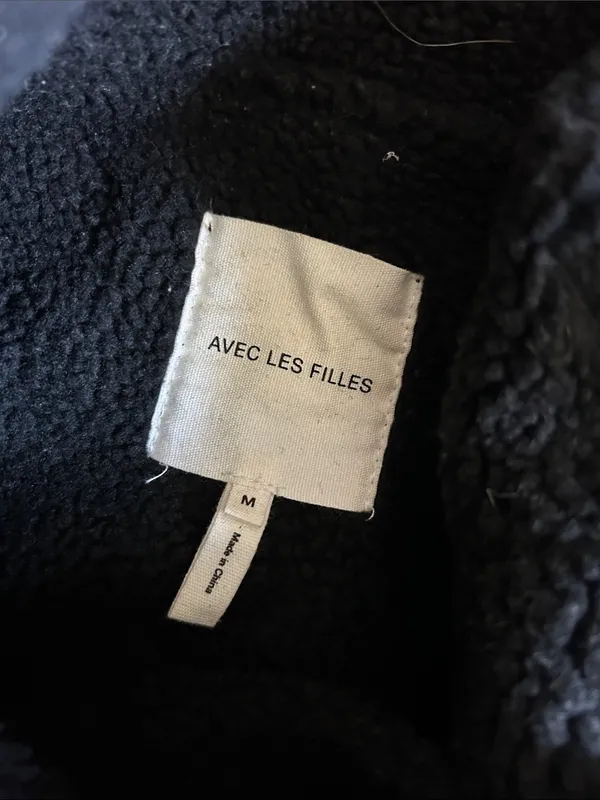 Avec Les Filles Black Faux Shearling Moto Jacket - Image 2