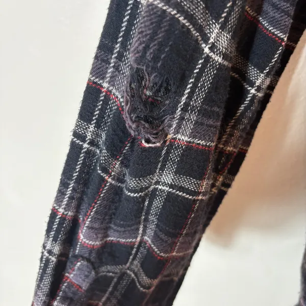 American‎ Eagle Boyfriend Fit Plaid Flannel Shirt Size Large - Image 7