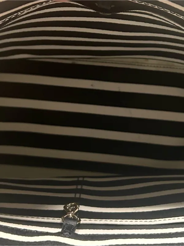 kate spade New York Black & Cream Striped Tote with Mint Base - Image 10