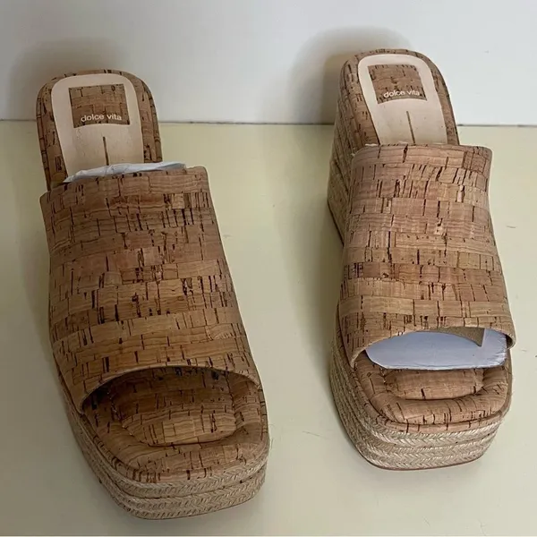 New without Box Elaria Natural Cork Platform Wedge Sandals Dolce Vita size 8.5 - Image 3