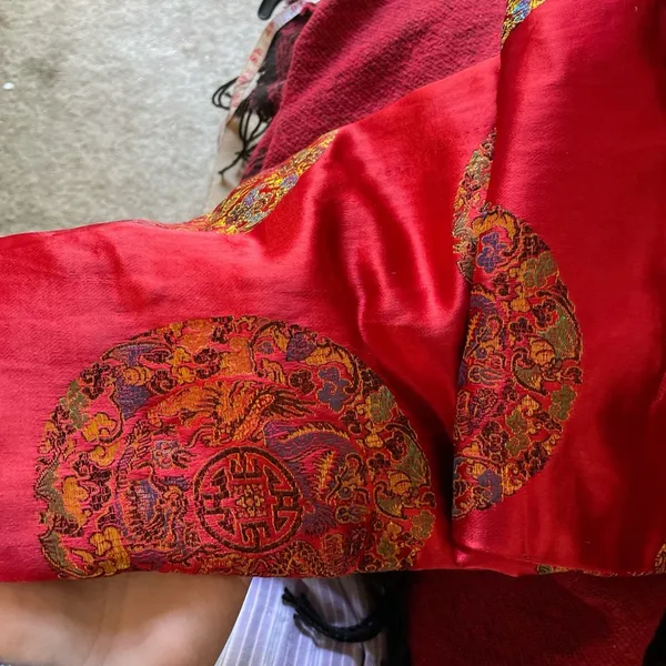 Y2K Chinese medallion Capri pants Red Size XS - Image 6
