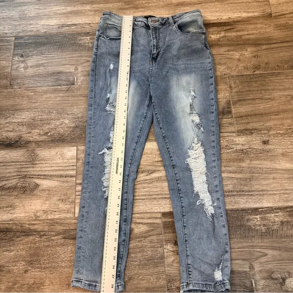 Risen Los Angeles Jeans Size 15/32 Blue Denim High Rise Distressed Jeans #247 - Image 6