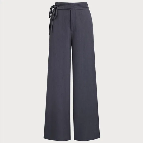 Rihoas Grey Natural Waisted Straight Pants - Image 6