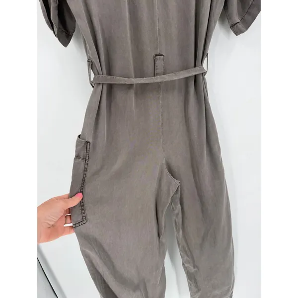 Young Fabulous & Broke Jumpsuit Womens Small Gray Tencel Utility‎ Cargo Gorpcore - Image 8