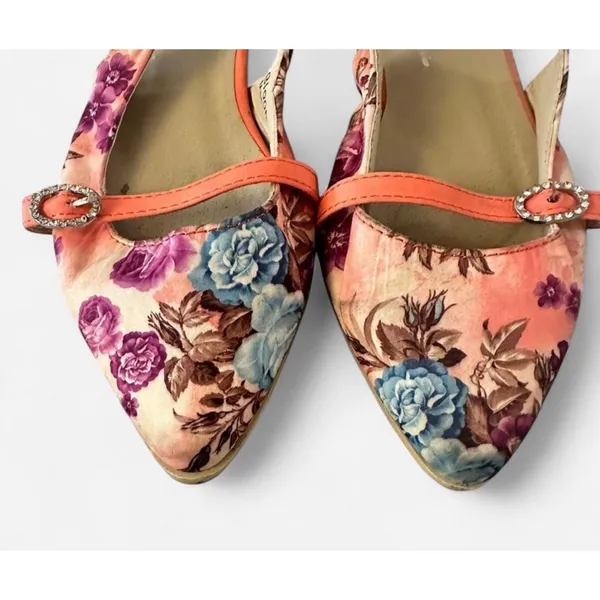 Floral slip on flats size 5.5 Enchanted FairyCore shoes bright whimsy botanical - Image 3