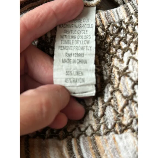 Indigo Rein Linen blend striped pants Large boho Beachy - Image 5