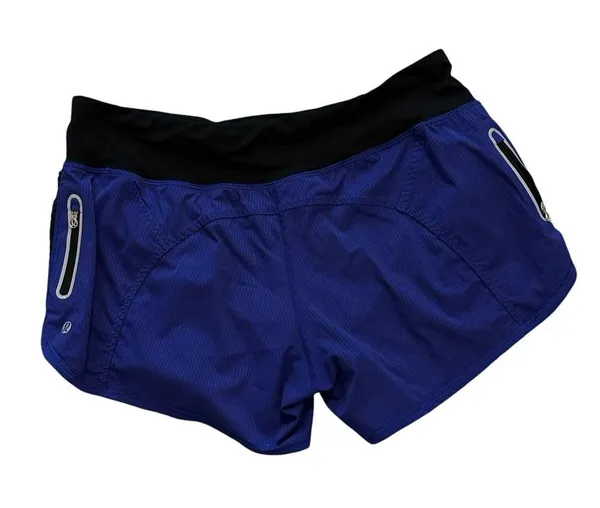 Lululemon Run Bright At Night Short Pigment Blue Purple Size 8 Zip Pockets Lined - Image 3