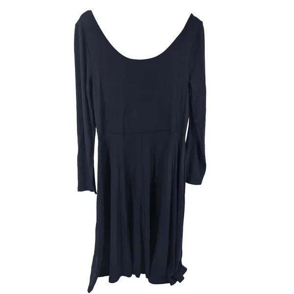 Banana Republic Dress Womens Large Fit & Flare Navy Blue Long Sleeve NEW - Image 4
