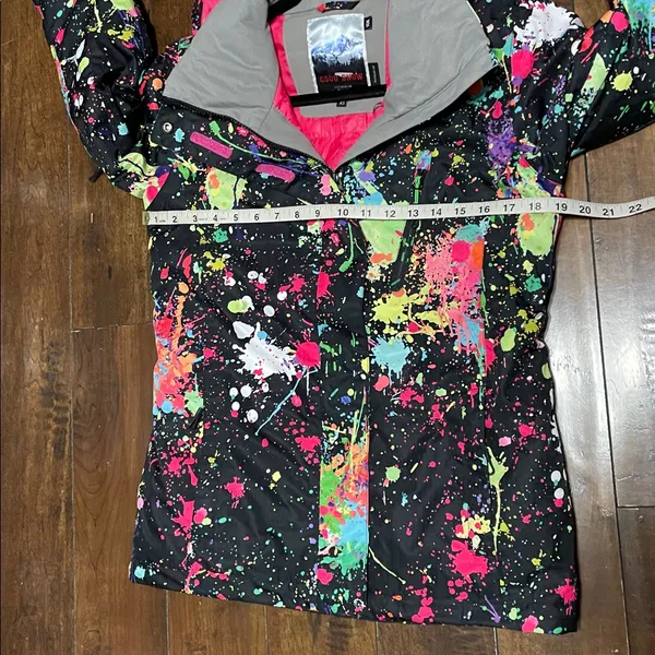 GSOU SNOW Paint Splatter Snowboarding Insulated Jacket Size XS Regular Fit NWOT - Image 13
