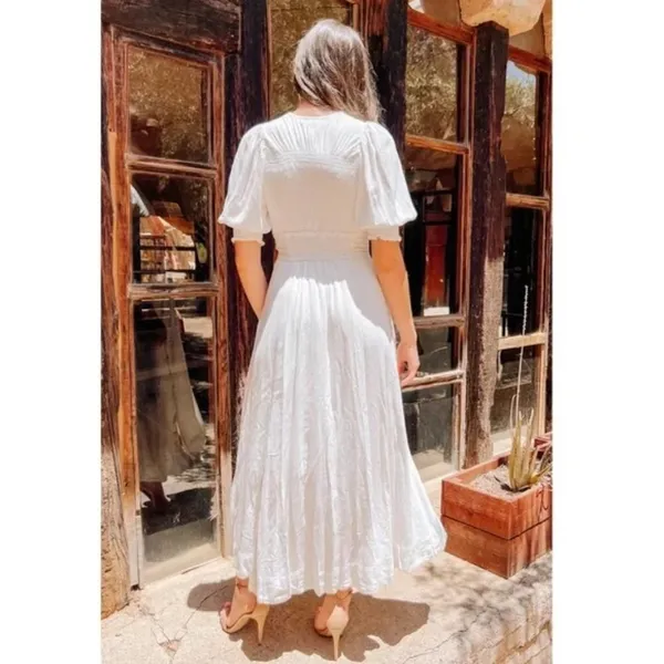 FREE PEOPLE String of Hearts Cutout Maxi Dress in White Size X-Small - Image 16