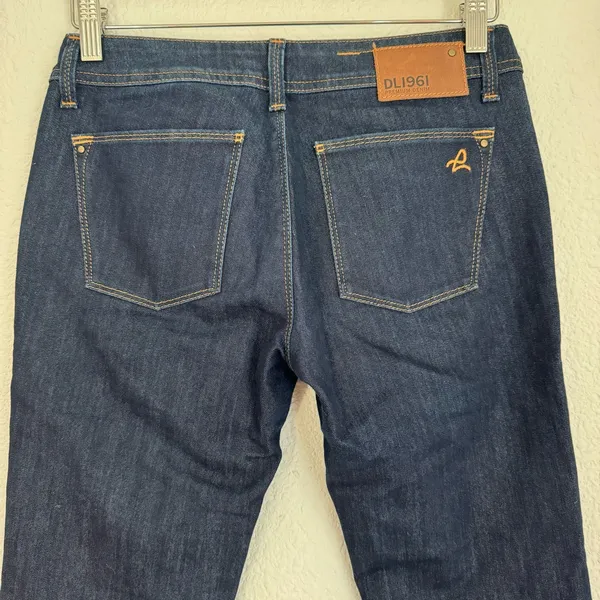 DL1961 Roxy Kick Flare Dark Blue Wash Denim Jean Women’s Size 27 Stretch Midrise - Image 6