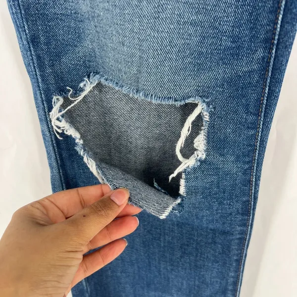 Madewell Retro‎ Cropped Bootcut Jeans Womens 26 Blue Denim Distressed Raw Hem - Image 7