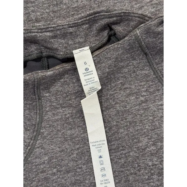 Lululemon Womens Top Gray Hill And Valley Mock Neck Cropped Long Sleeve Size 6 - Image 4