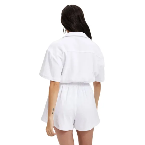 Good American Women's White Terry Mini Short-Sleeve Romper Size 4‎ GSW0230 NWT - Image 3