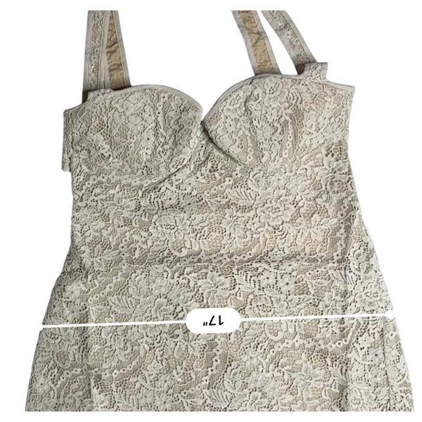 Rumored Loverboy Mini Dress Cream Lace‎ MEDIUM Lacy Feminine Open Back Croquette - Image 8
