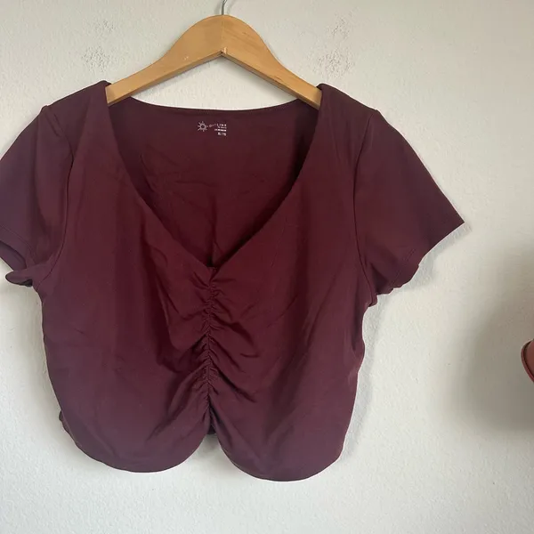 Aerie Offline Real Me Ruched Crop Top - Image 3