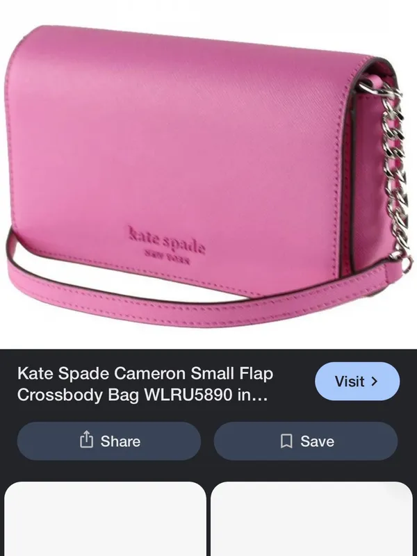 Kate Spade Cameron Small flap crossbody bag with chain strap bright peony pink - Image 2