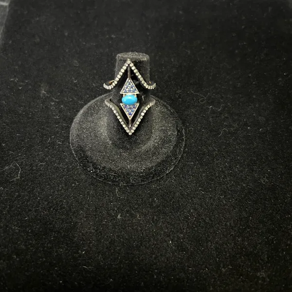 Amrapali Turquoise Sapphire Diamond Stack Ring - Image 3