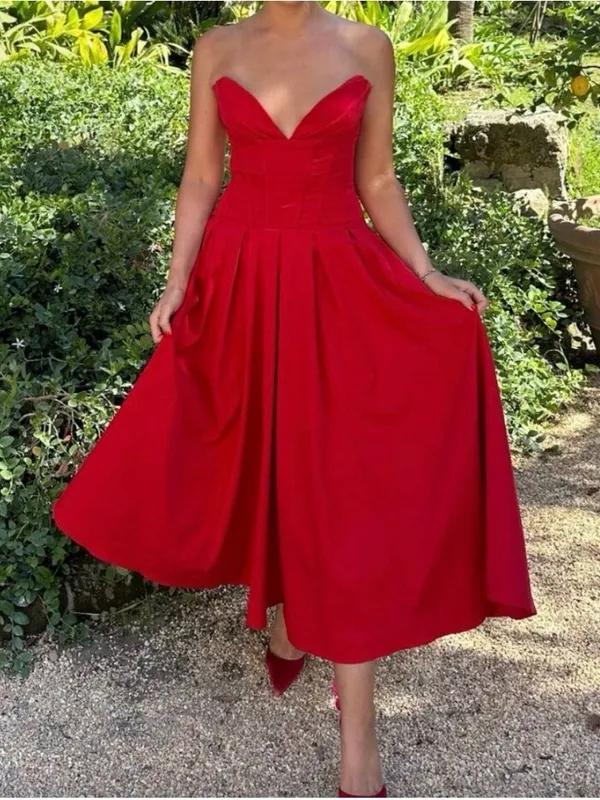 House Of Cb Lady Strapless Scarlet Midi Dress - Image 5