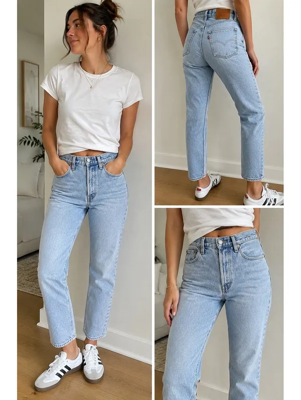 Levi’s Women’s 501 Premium Big E Crop Jeans W25 L26 Montgomery Light Wash - Image 2