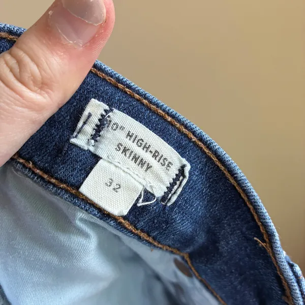 Madewell 10" high rise skinny size 32 dark wash blue jeans women's cotton blend - Image 6