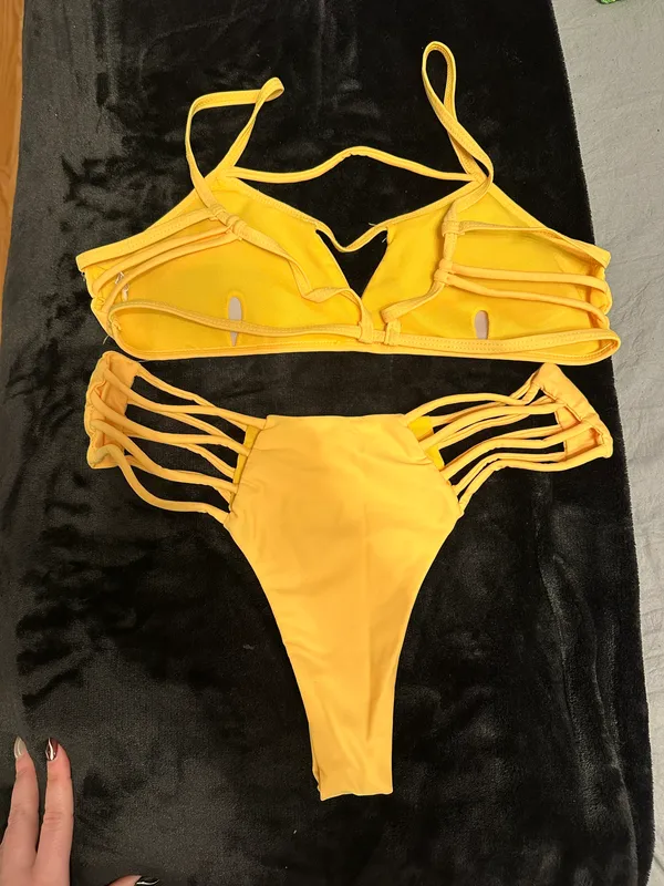 Zaful Yellow Thong Bikini Set - Image 2