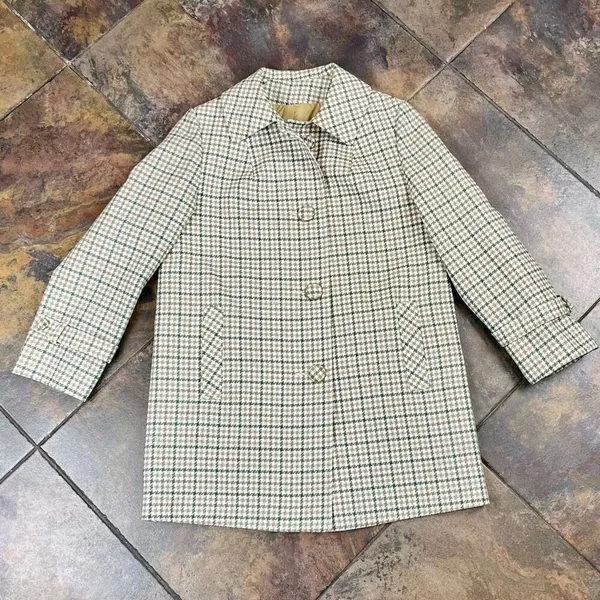 Susan Lynn Vintage Houndstooth Plaid Peacoat Jacket - Image 5