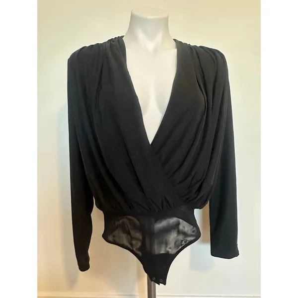 Abercrombie Fitch Black Long Sleeve Bodysuit Small - Image 2
