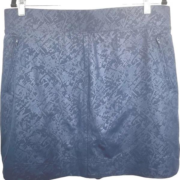 Orvis‎ Athletic Skort Skirt Blue XL Elastic Waist Zipper Pockets Golf Hiking - Image 2