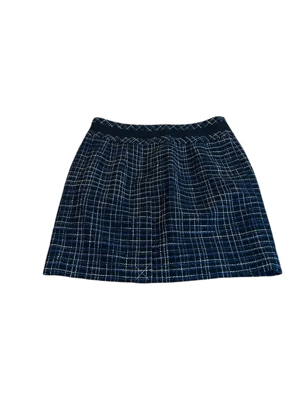 LOFT Black and blue tweed Mini Skirt - Image 4