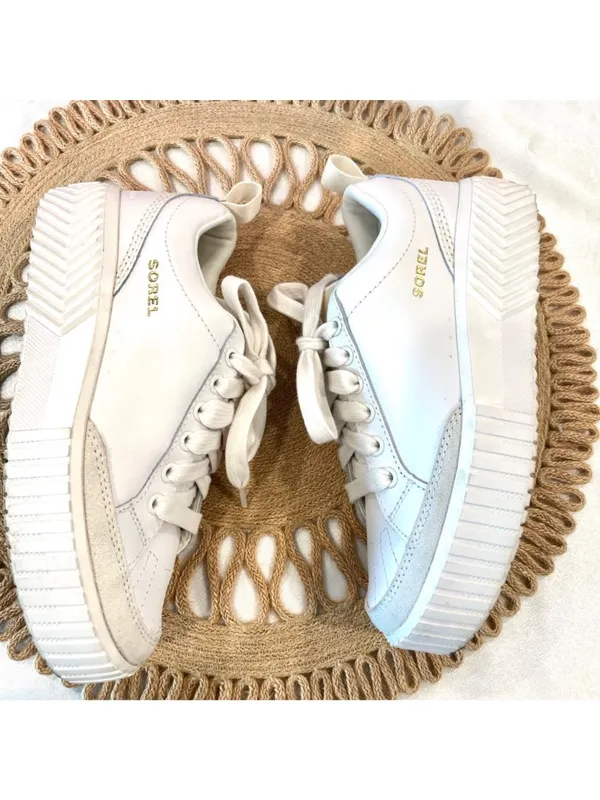 Sorel Ona Ave Low Sneakers Size 6.5 Sea Salt Bleached Ceramic Waterproof - Image 4