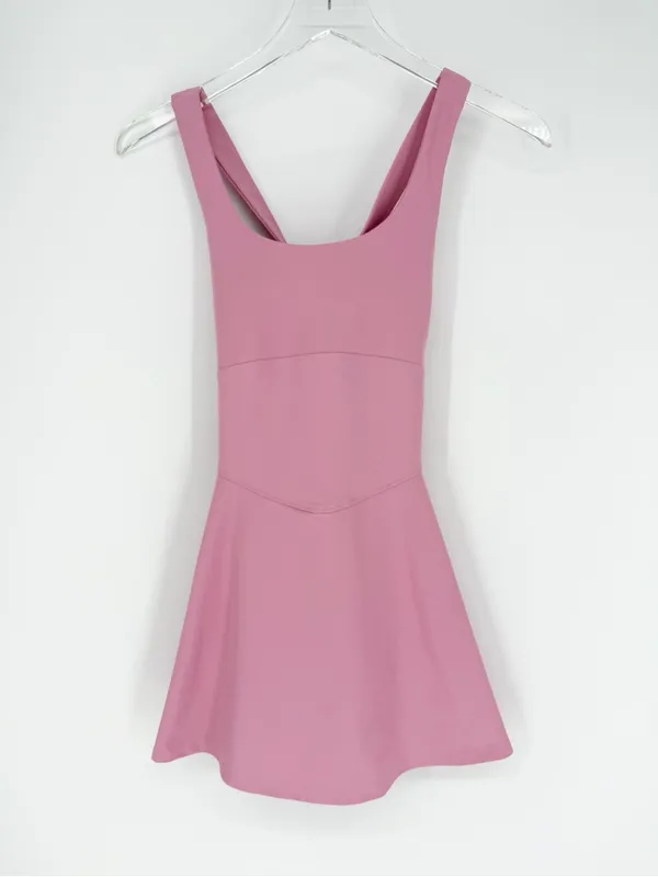 NWT Old Navy PowerSoft Fit & Flare Exercise Dress Women's SP Pink Tennis - Image 3