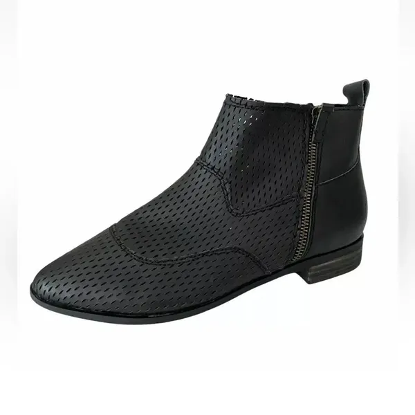 Kelsi Dagger Black Alaska Perforated Zip Ankle Booties(Size 8) - Image 2