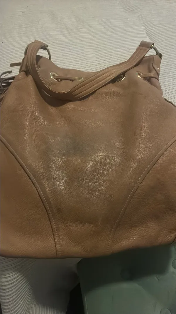 Leather fringe purse Brown - Image 3