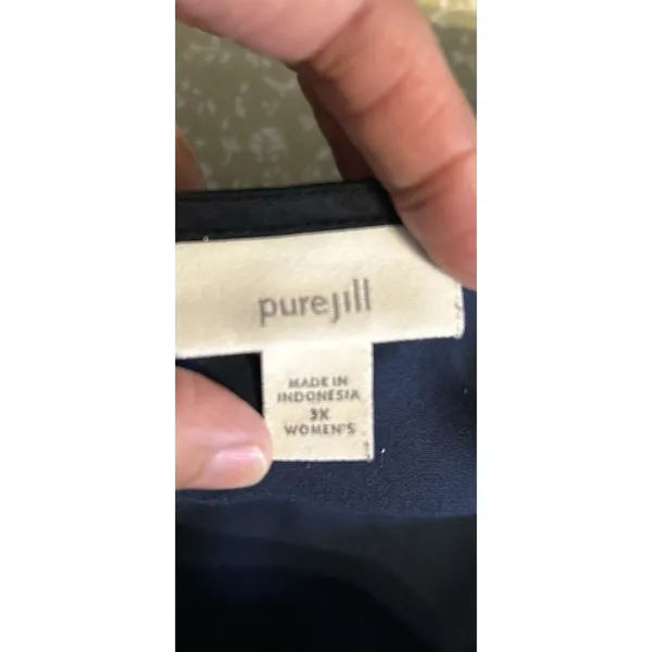 Pure Jill Women’s Blouse Size 3X Dark Blue | Short Sleeve Relaxed Fit Top - Image 4