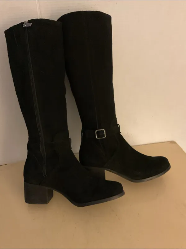 Koolaburra by Ugg women black suede Knee-High Madeley Heeled Boots US 8 - Image 5
