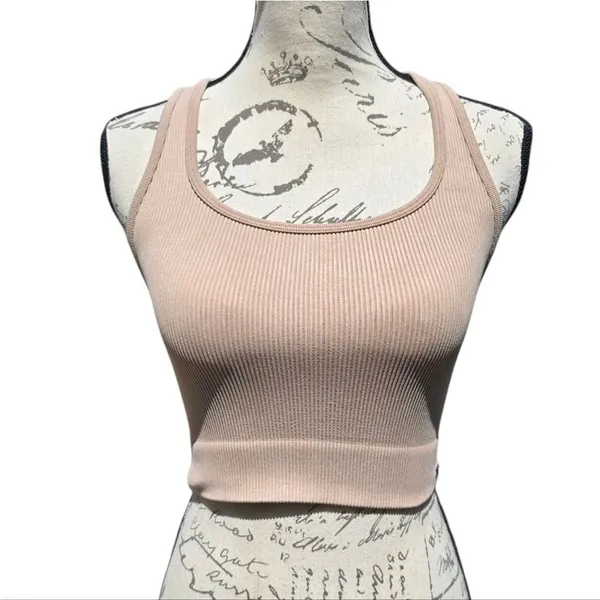 Savage X Fenty Seamless‎ Sport Racerback Tank in Washed Doe Eyed Beige Small - Image 2