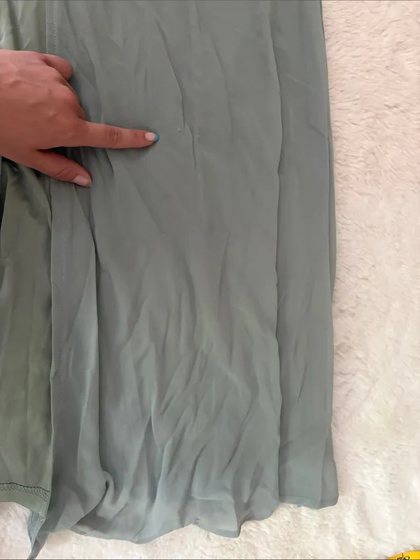 Lulus Promise Of Love Sage Brush Flutter Sleeve Maxi Dress Size XL Bridesmaid - Image 12