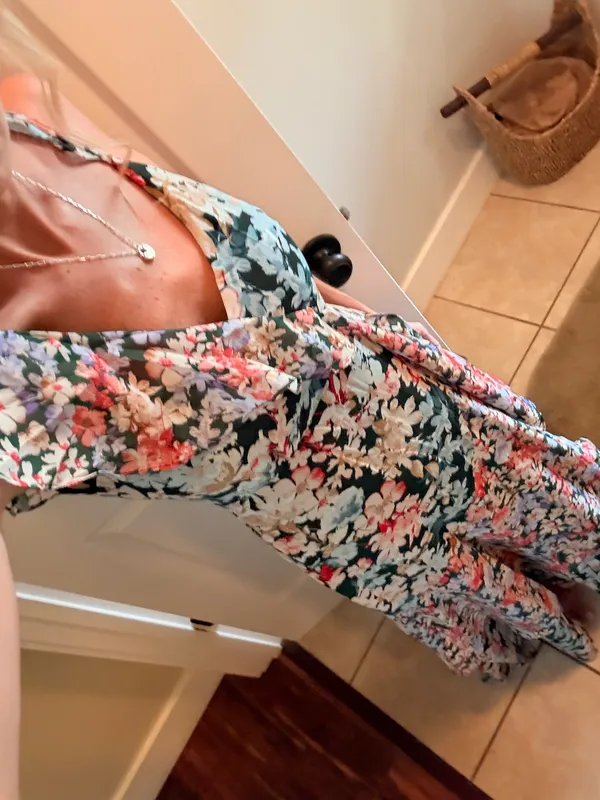 Lulus Radiant Hunter Green Floral Print Chiffon Maxi Dress - Image 6