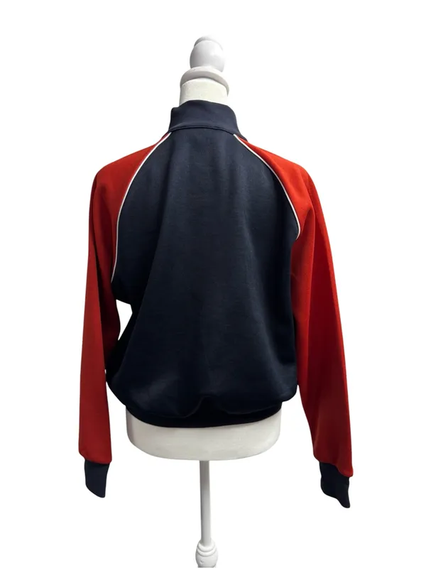 Frame Colorblock Mock Neck 1/4 Zip Pullover Sweatshirt Blue Red Small Retro 90s - Image 3