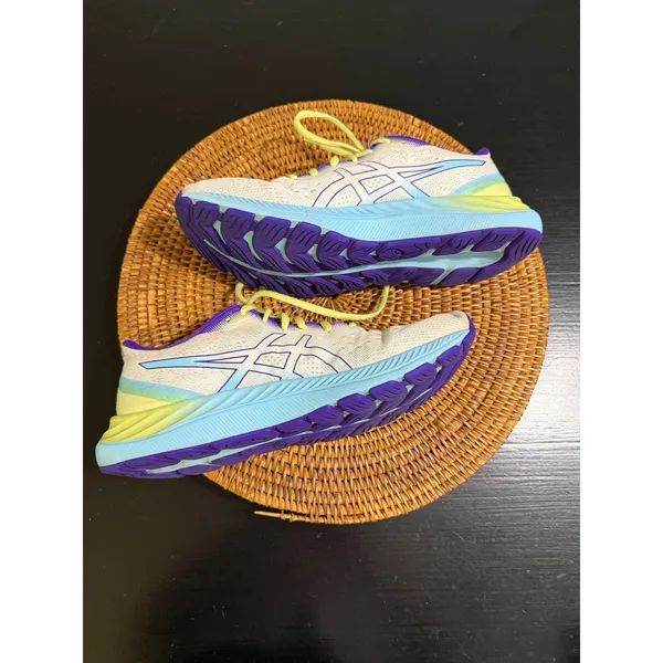 Asics Gel-Excite 8 Womens Running Shoes White Purple Lime Green Sneakers - Image 6