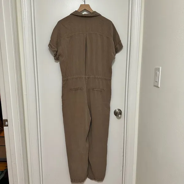 Free People | Woman's‎ Lottie Brown Short Sleeve Drawstring Utility Jumpsuit, S - Image 4