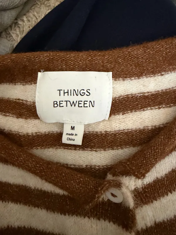 Grey Bandit Phoebe Cardigan Brown Stripe - Image 4