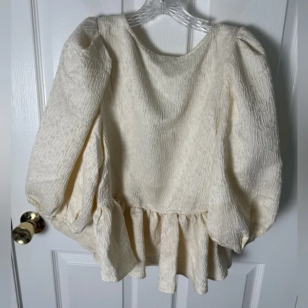 Free People NEW Pamela Bow Top in White Alyssum M - Image 4