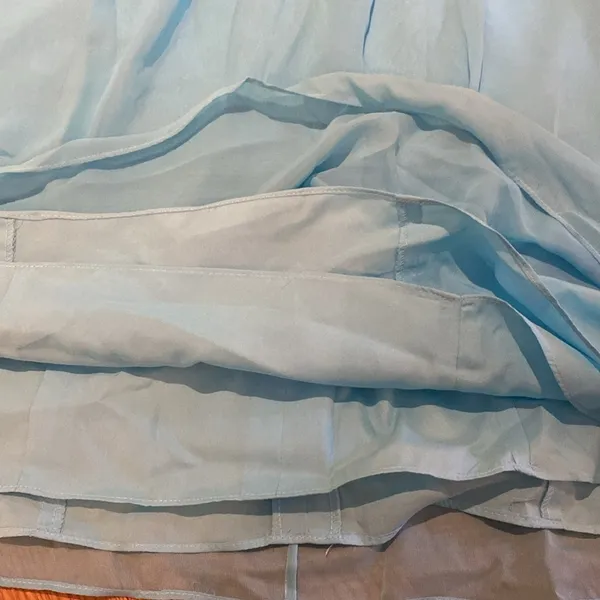 Forever Yours Woodland Fairy Tulle Babydoll Dress Pale Blue & Kiwi Ruched Sash 8 - Image 5