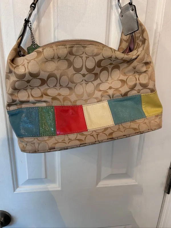 Coach vintage signature patch multicolor hobo bag Y2K signature c - Image 7