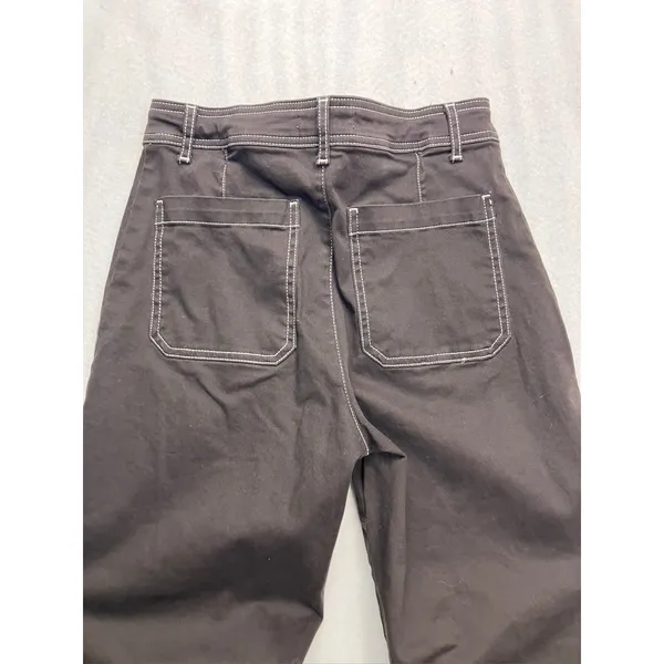 Bagatelle Wide Leg‎ Pants Womens 6 Brown Contrast Stitch High Rise - Image 9