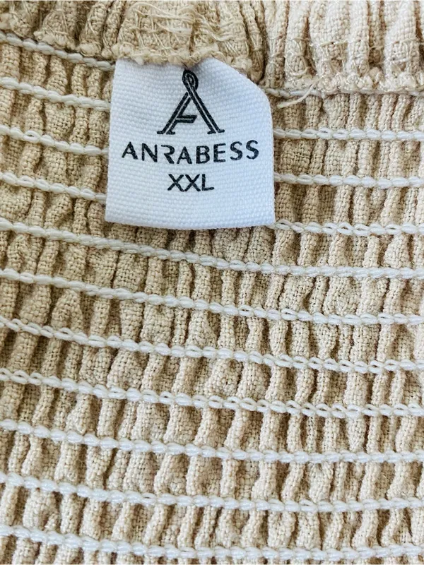 ANRABESS Linen Pleated Extra Wide Leg Pants Tan Size XXL - Image 5