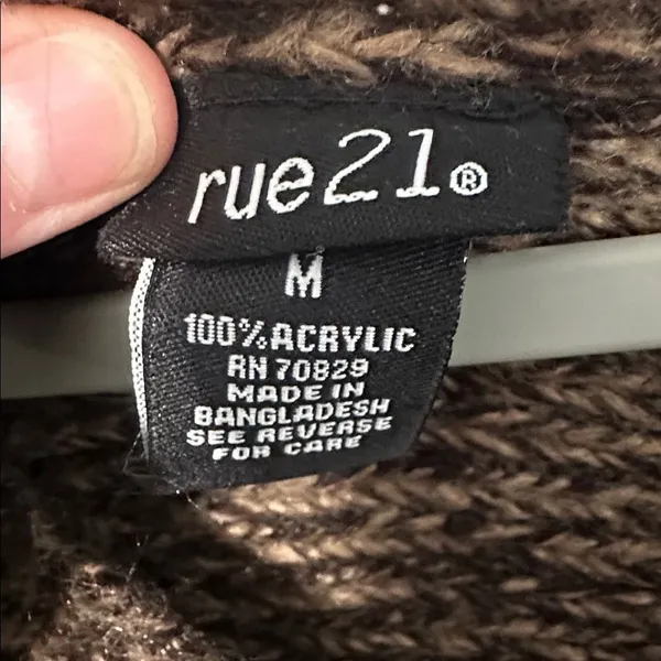 rue21 Womens Sweater Short Sleeve Marled Cable Knit Brown Medium - Image 3